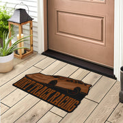 Custom shaped late model door mat