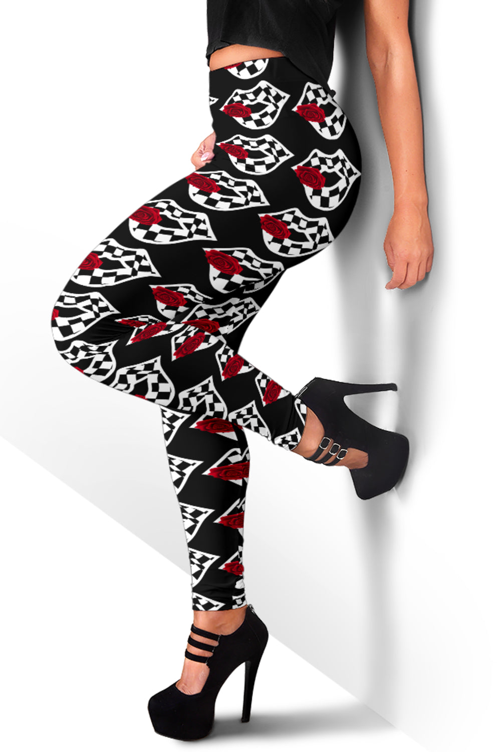 racing checkered Leggings