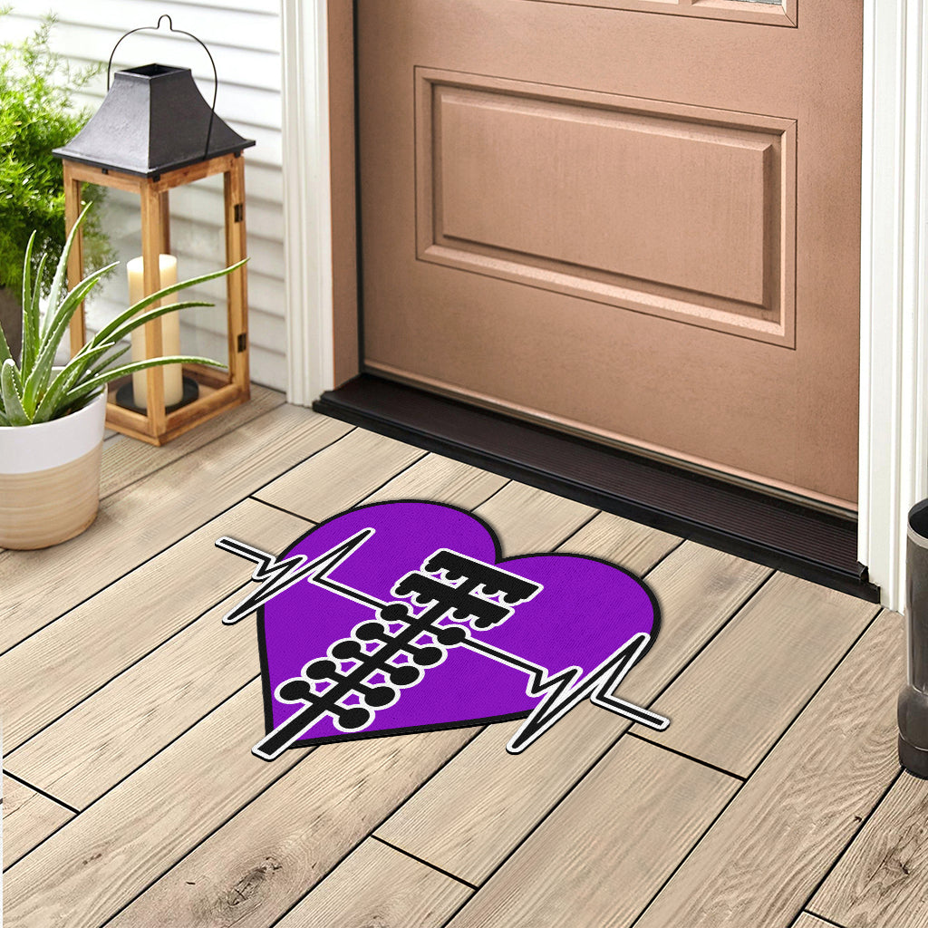 Custom Drag Racing Heartbeat Door Mat
