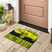 Custom shaped demolition derby door mat