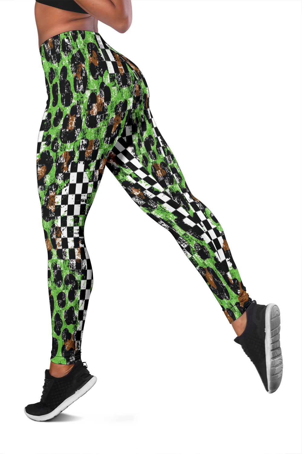 Racing Leopard Checkered Leggings