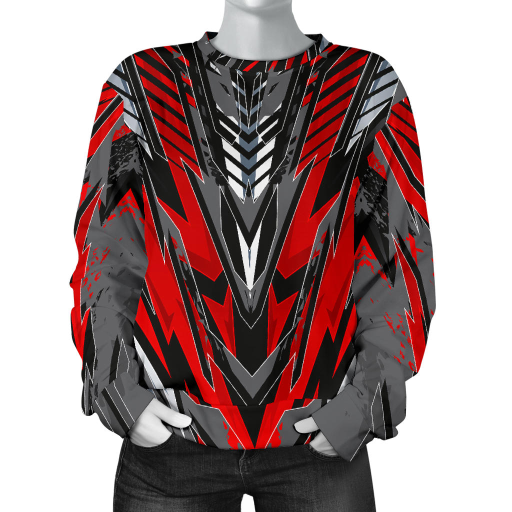 Racing Style Wild Red & Grey Colorful Vibe Women's Sweater