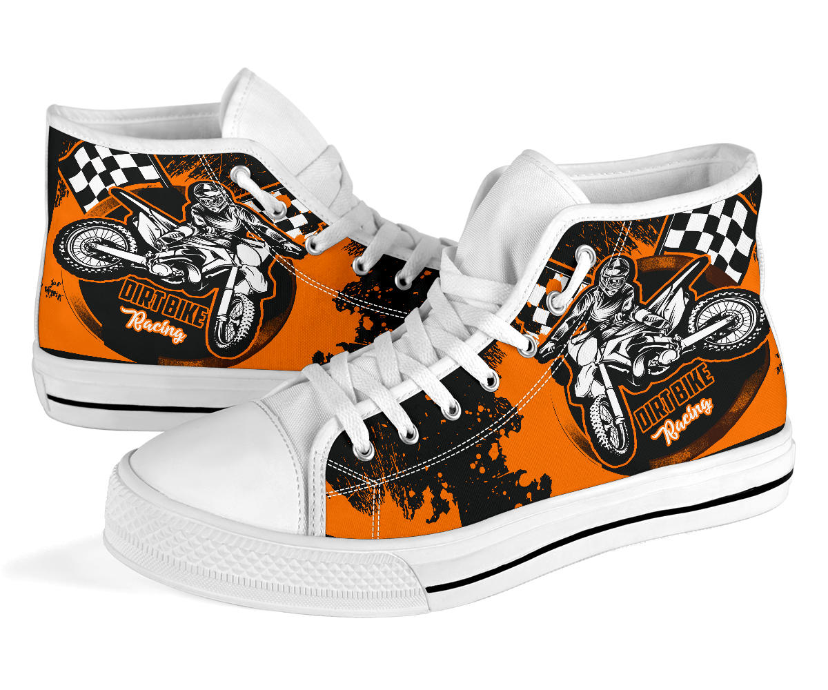 Dirt Bike Racing High Top Shoes