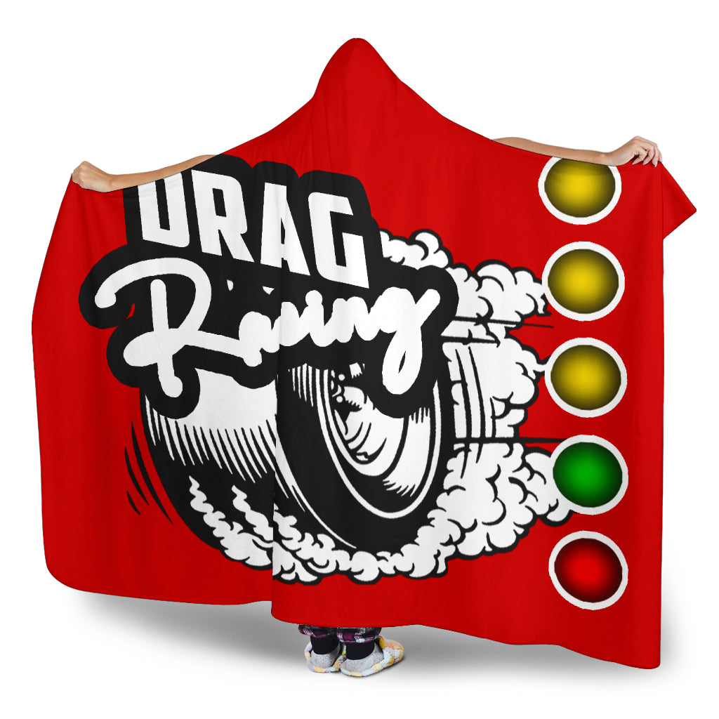 Drag Racing Hooded Blanket