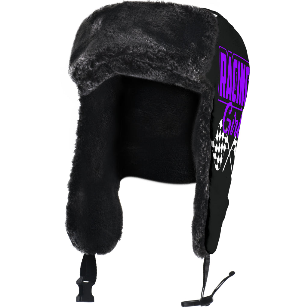 Racing Girl Checkered Trapper Hat