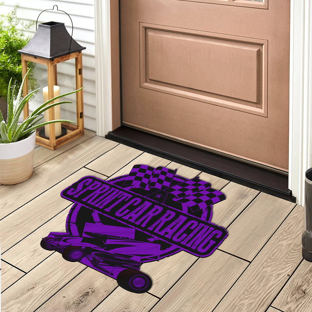 Custom shaped sprint car door mat