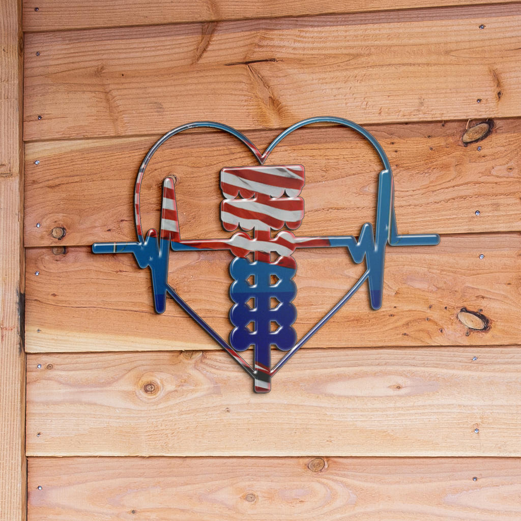 Drag Racing Heartbeat USA Metal Sign