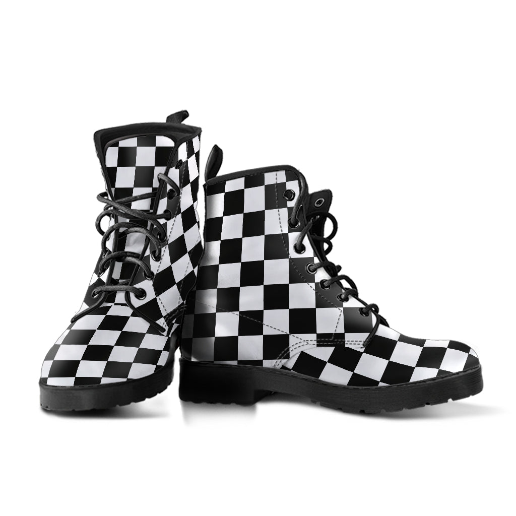racing checkered boots