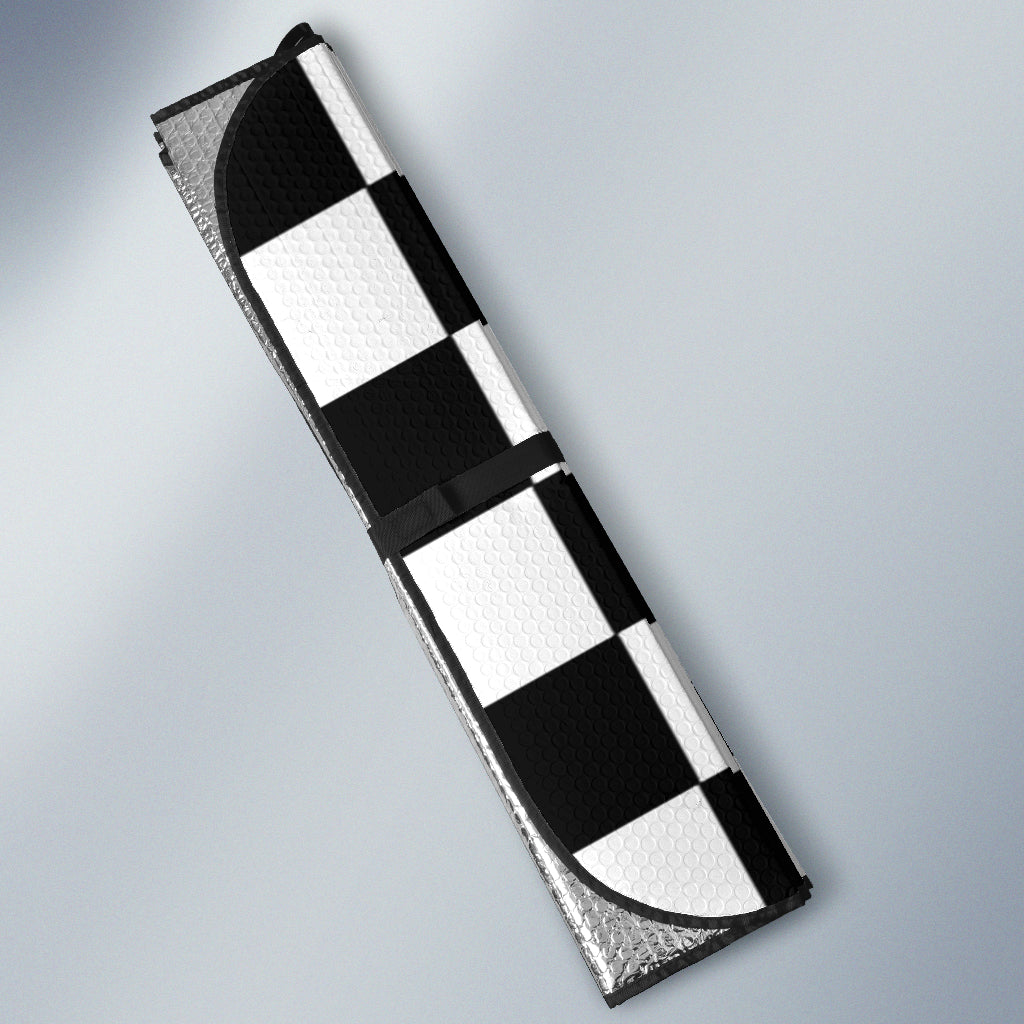 Racing Checkered Flag Windshield Sunshade