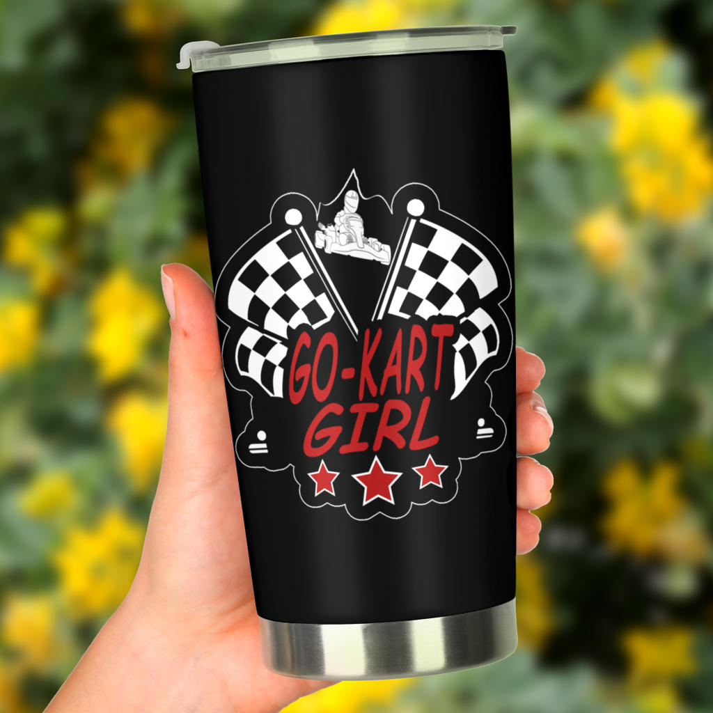 Go-kart racing girl tumbler