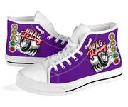 Drag Racing High Top Shoes red purple