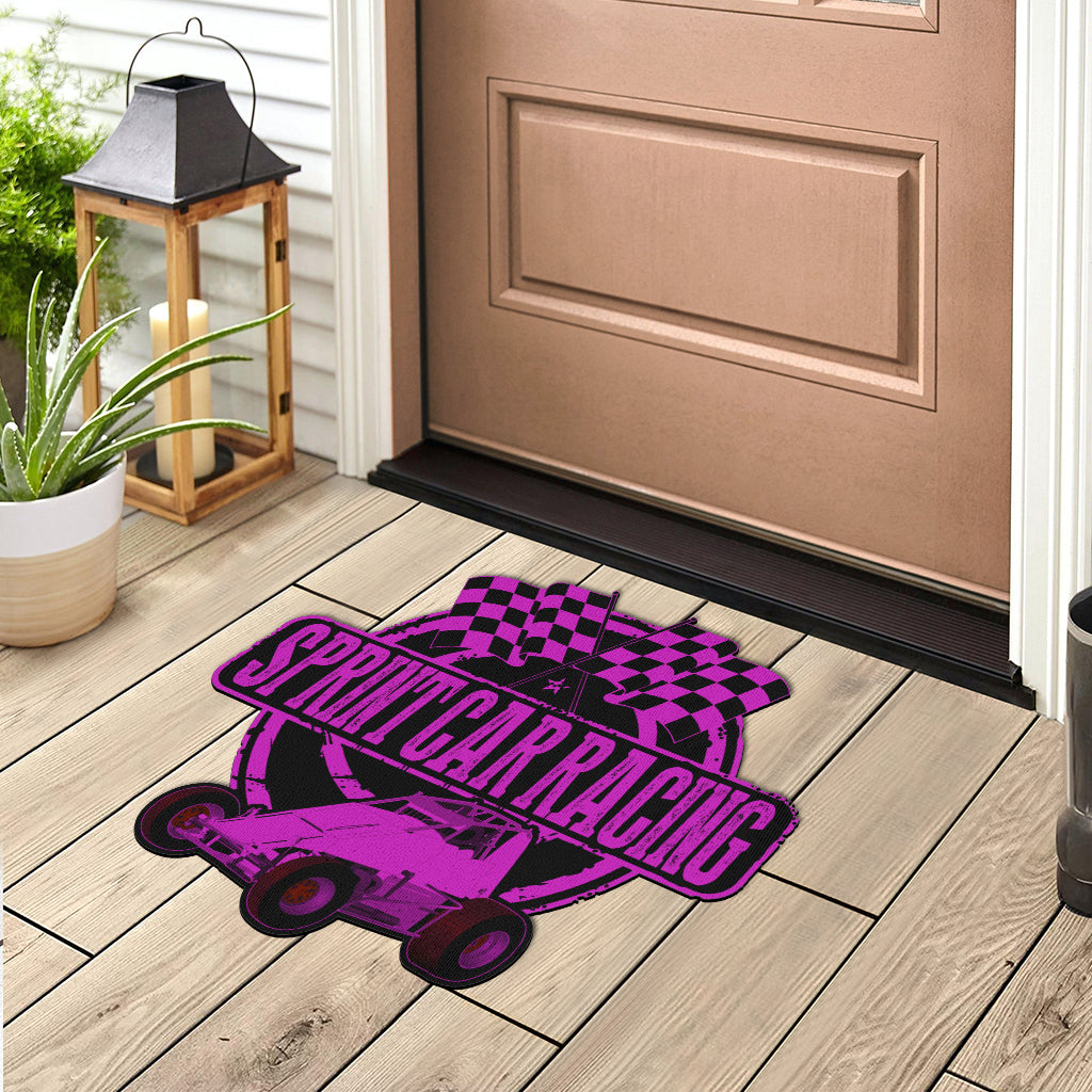 Custom shaped sprint car non-wing door mat
