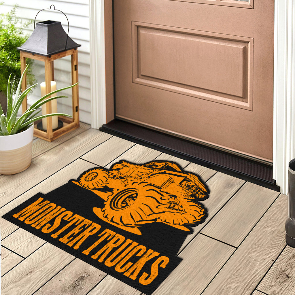 Custom Shaped Monster Trucks Door Mat