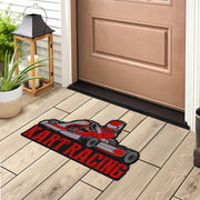 Custom shaped kart racing door mat