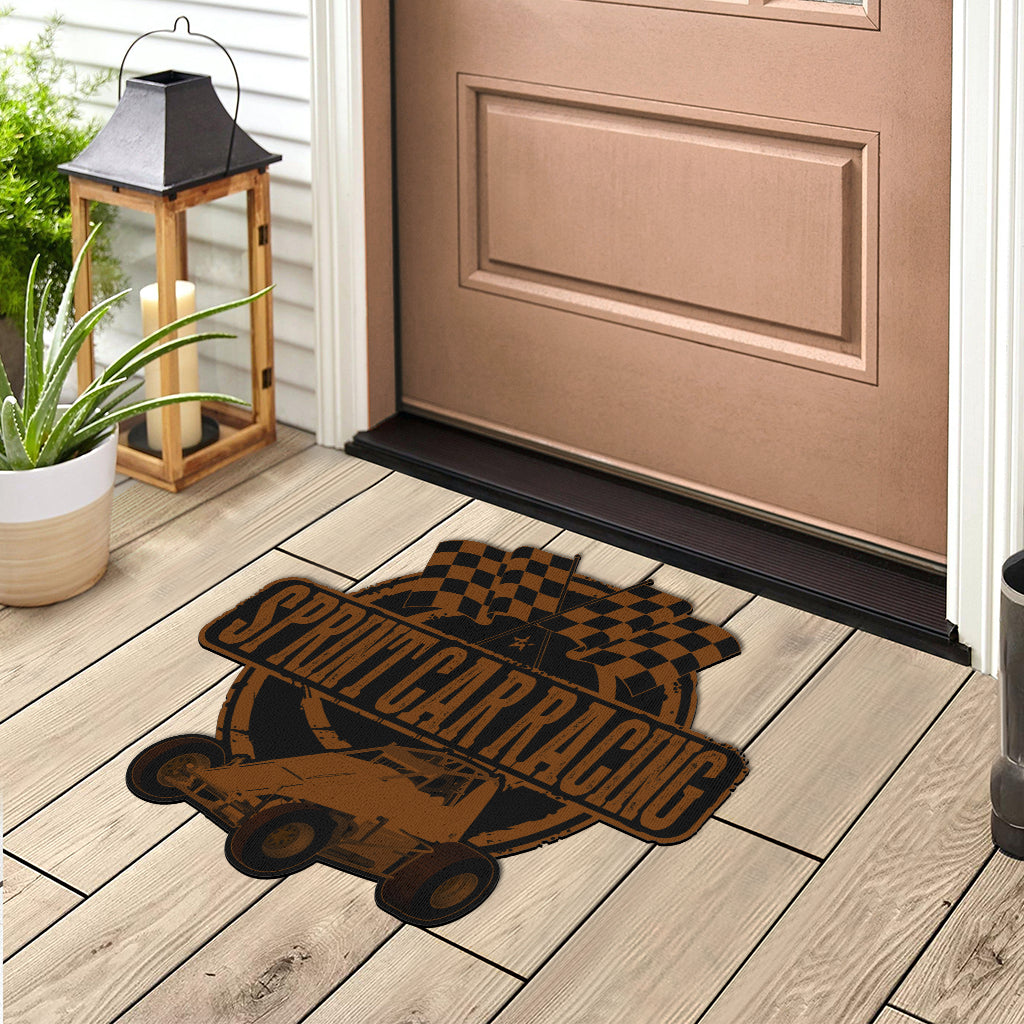Custom shaped sprint car non-wing door mat