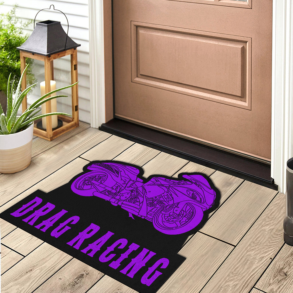 Custom Shaped Drag Racing Bike Door Mat