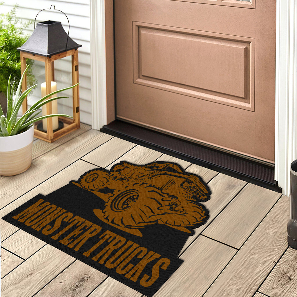 Custom Shaped Monster Trucks Door Mat