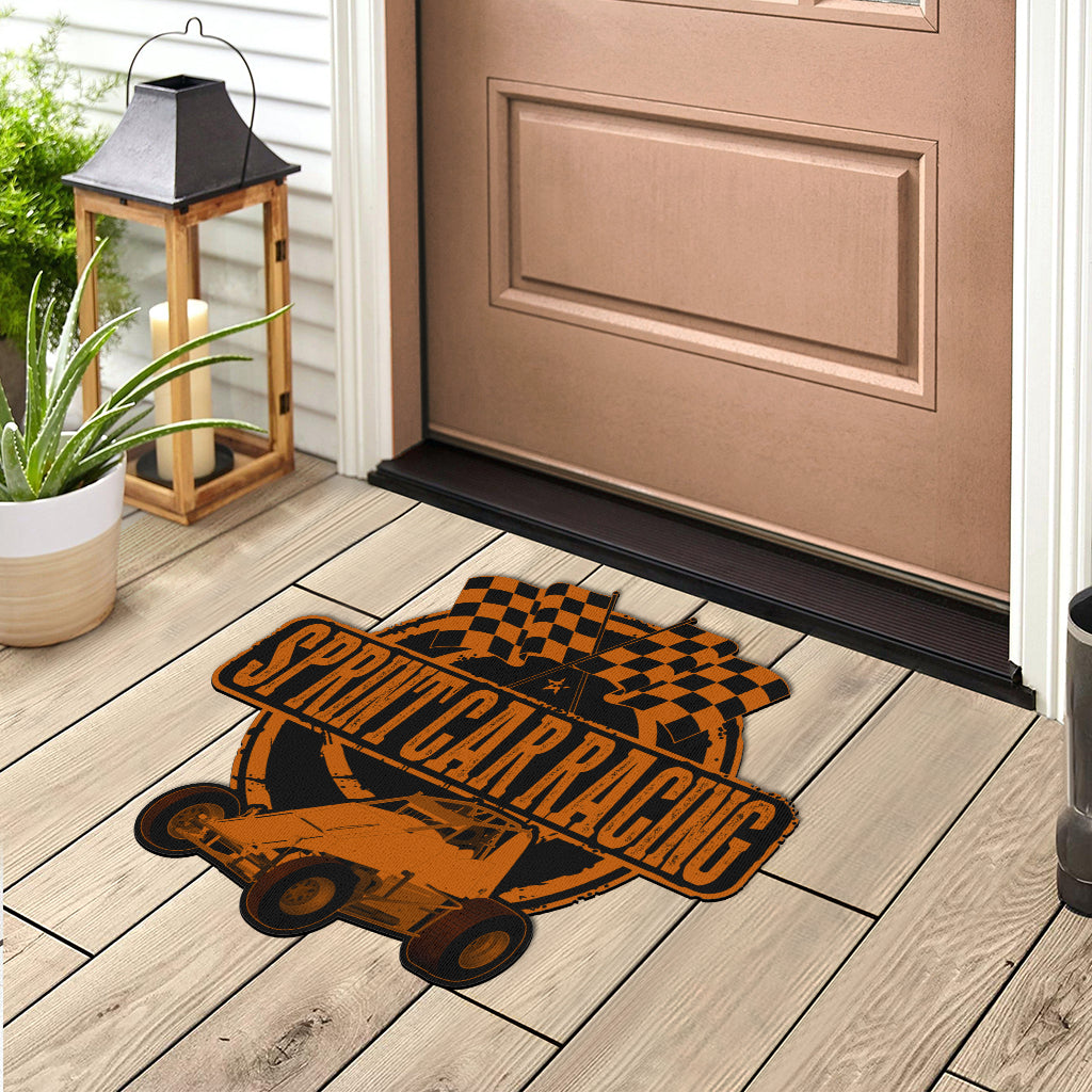 Custom shaped sprint car non-wing door mat