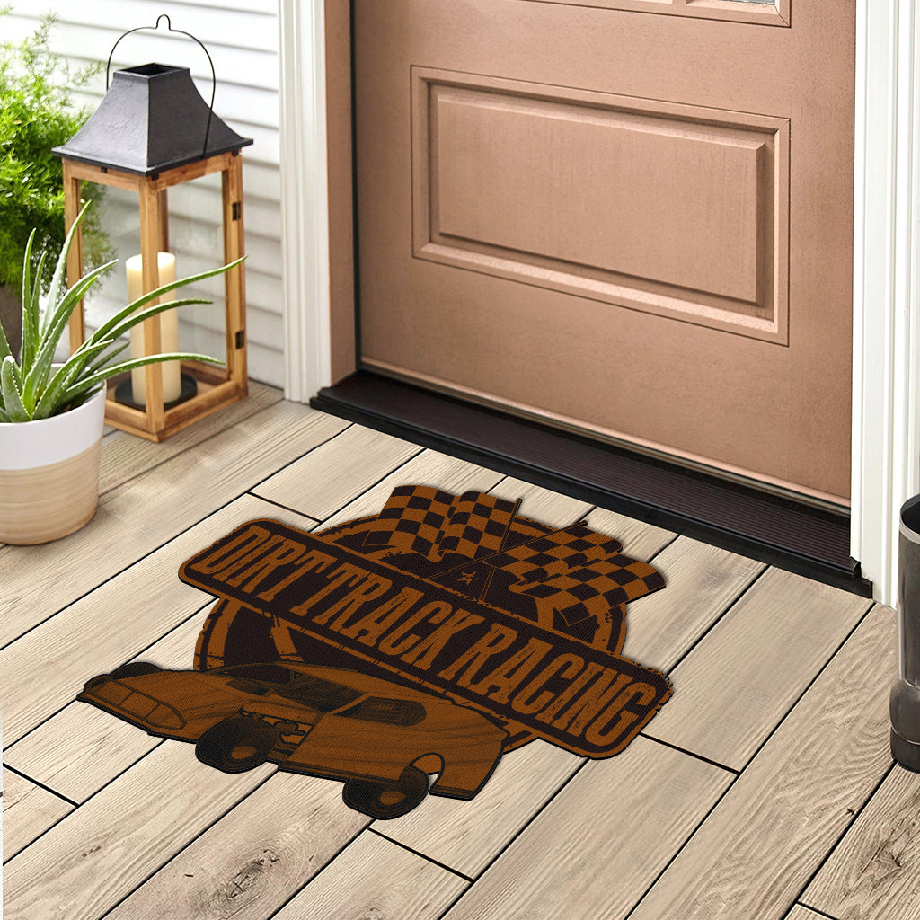 Custom shaped dirt modified door mat