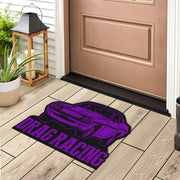 Custom shaped drag racing door mat
