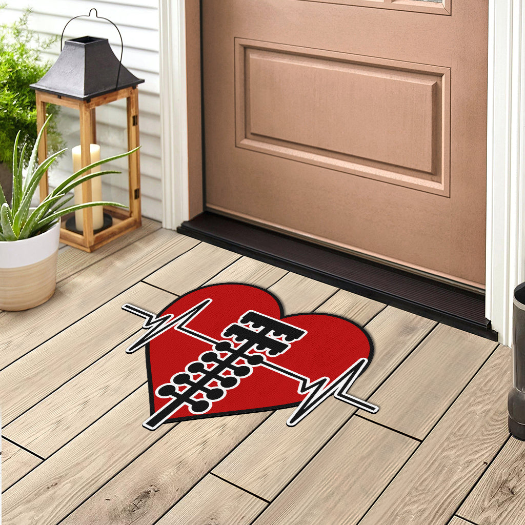 Custom Drag Racing Heartbeat Door Mat