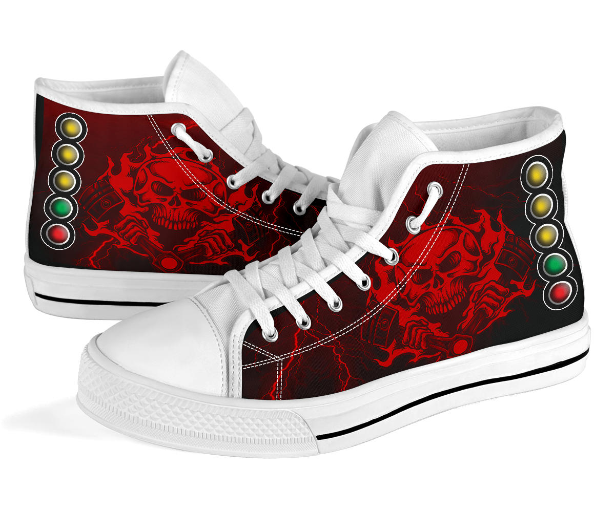 Drag Racing Thunder Skull High Top Shoes