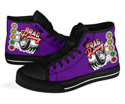 Drag Racing High Top Shoes red purple