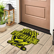 Custom shaped sprint car door mat