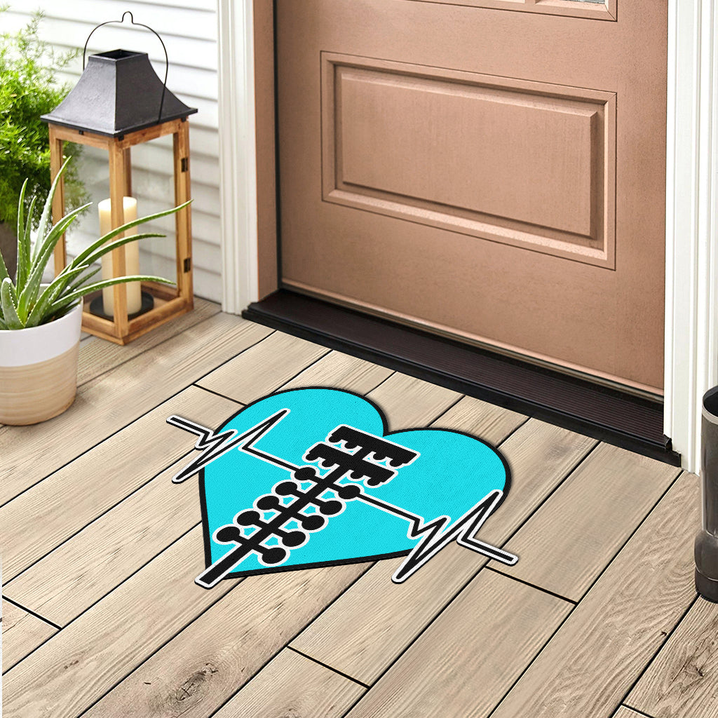 Custom Drag Racing Heartbeat Door Mat