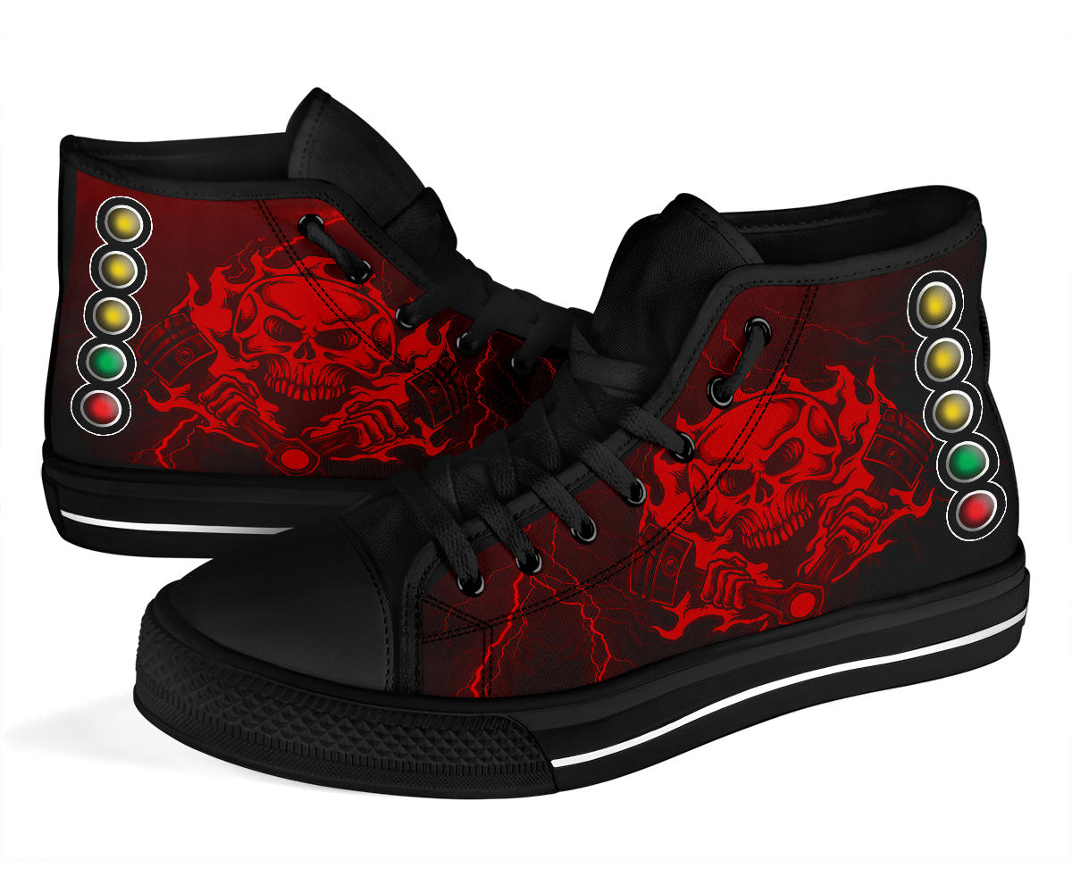 Drag Racing Thunder Skull High Top Shoes