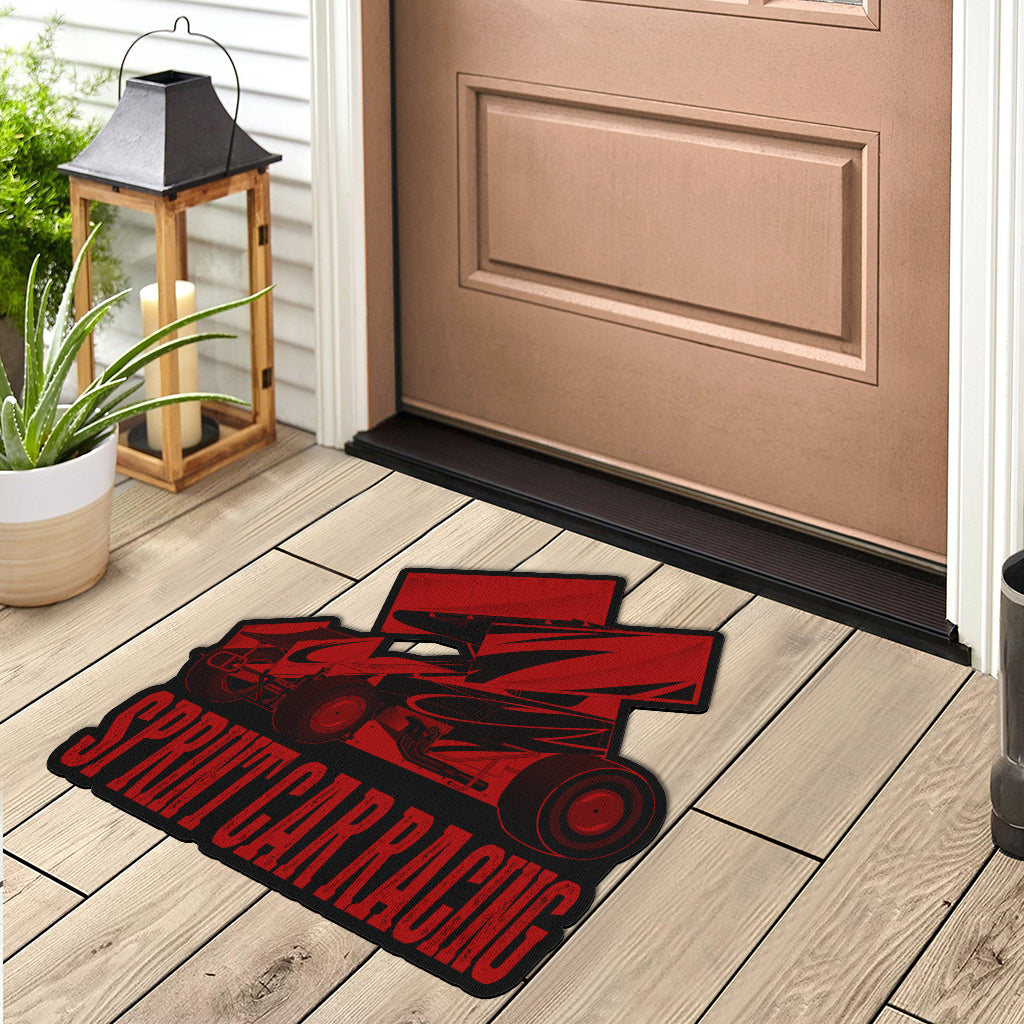 Custom shaped sprint car door mat