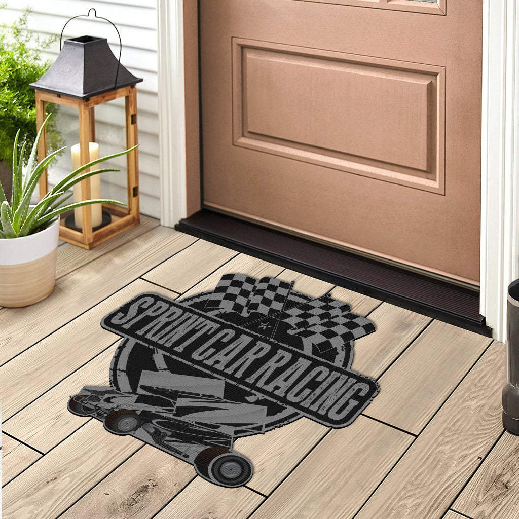 Custom shaped sprint car door mat