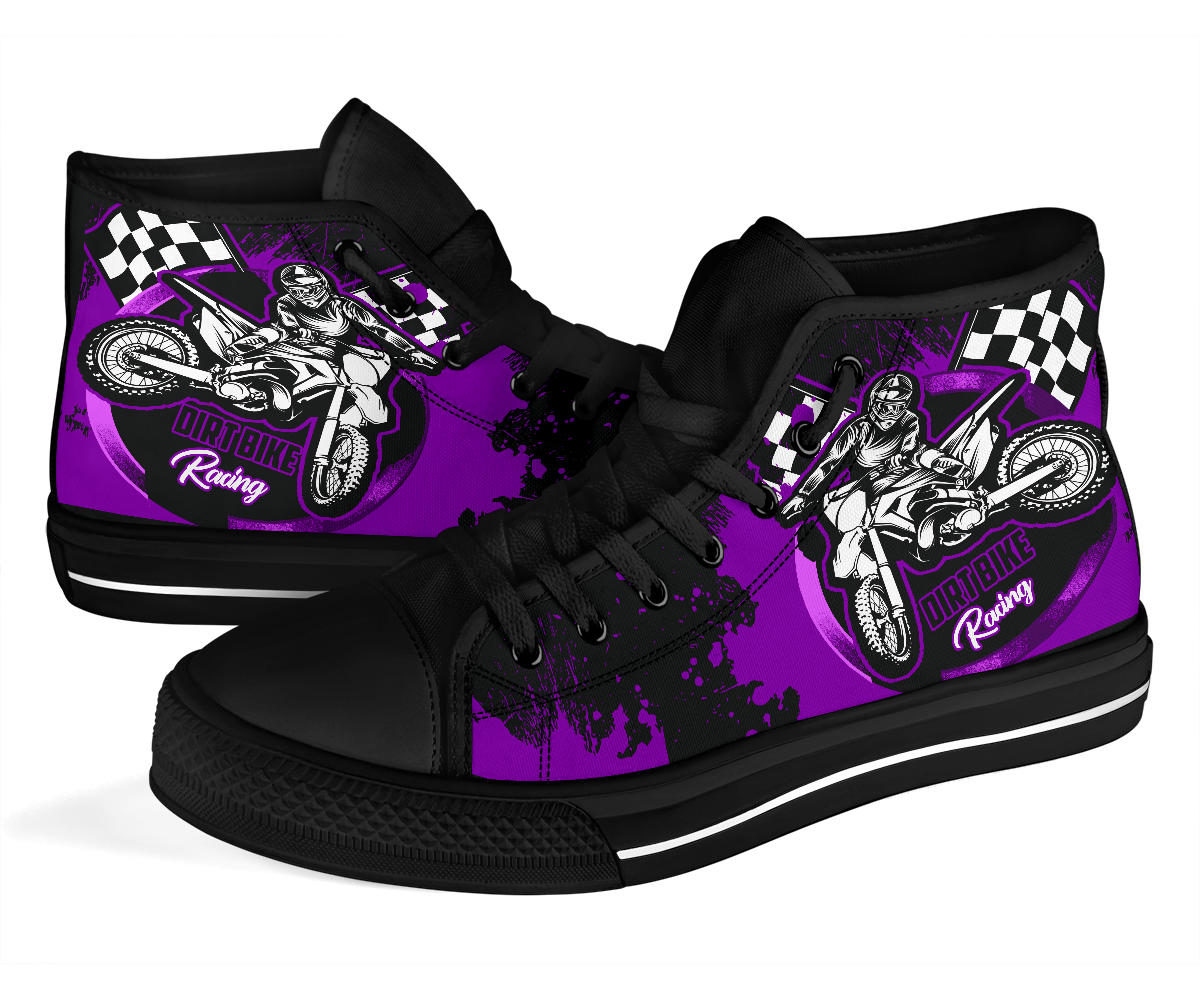 Dirt Bike Racing High Top Shoes