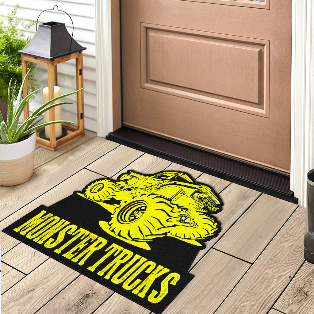 Custom Shaped Monster Trucks Door Mat