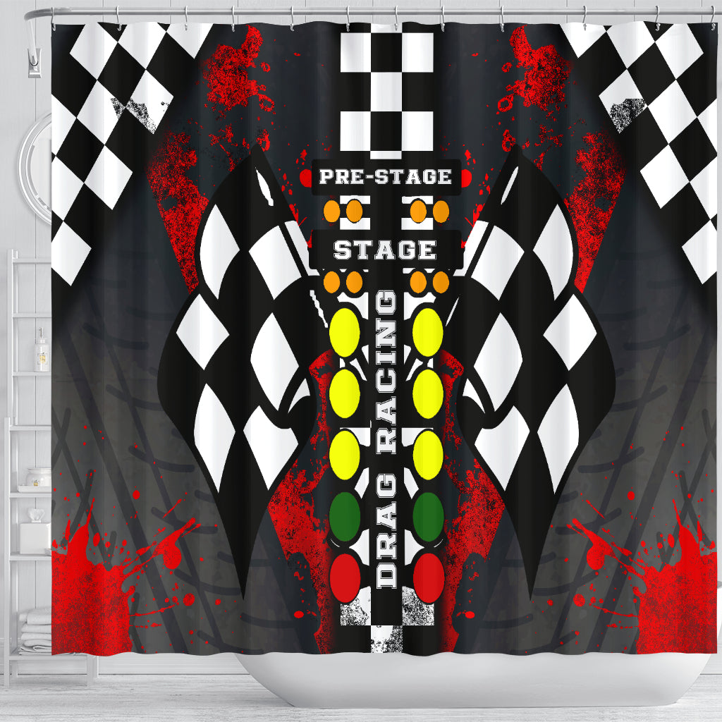 Drag Racing Shower Curtain