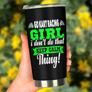 go kart racing girl tumbler