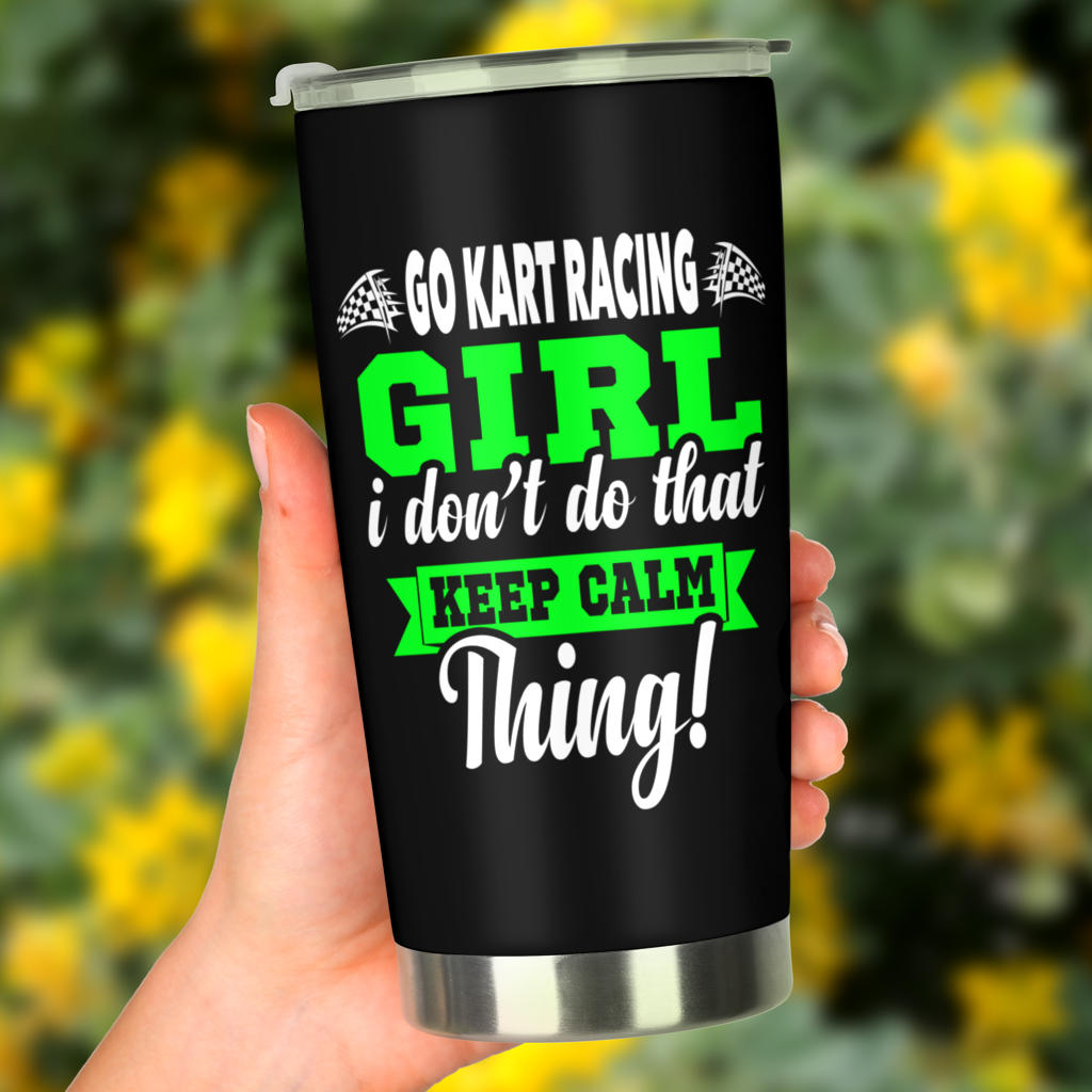 go kart racing girl tumbler