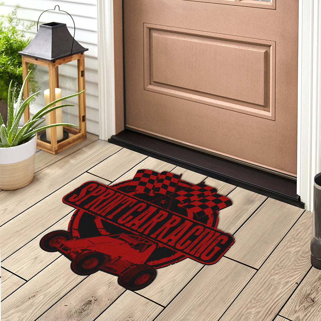 Custom shaped sprint car non-wing door mat