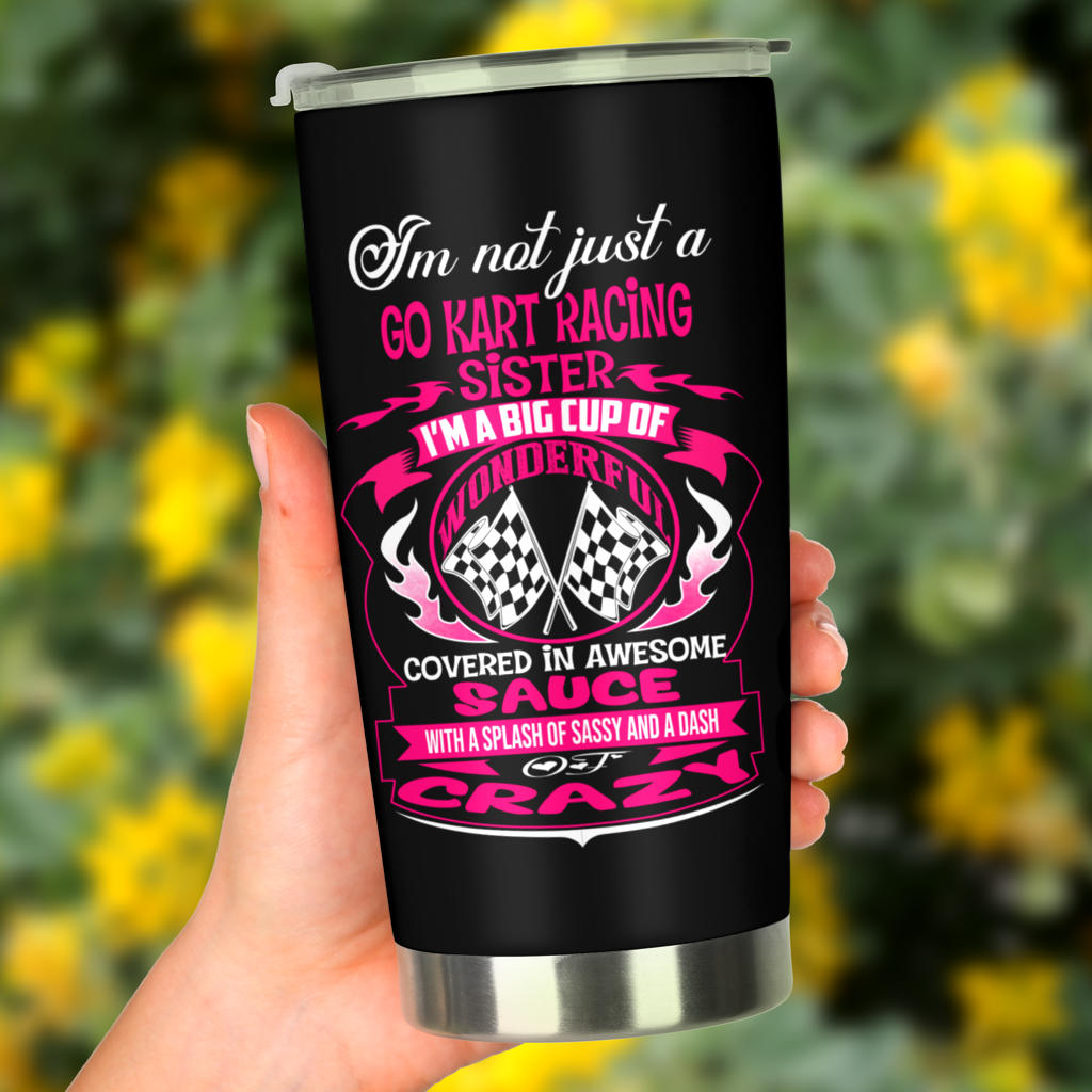 go kart racing sister tumbler