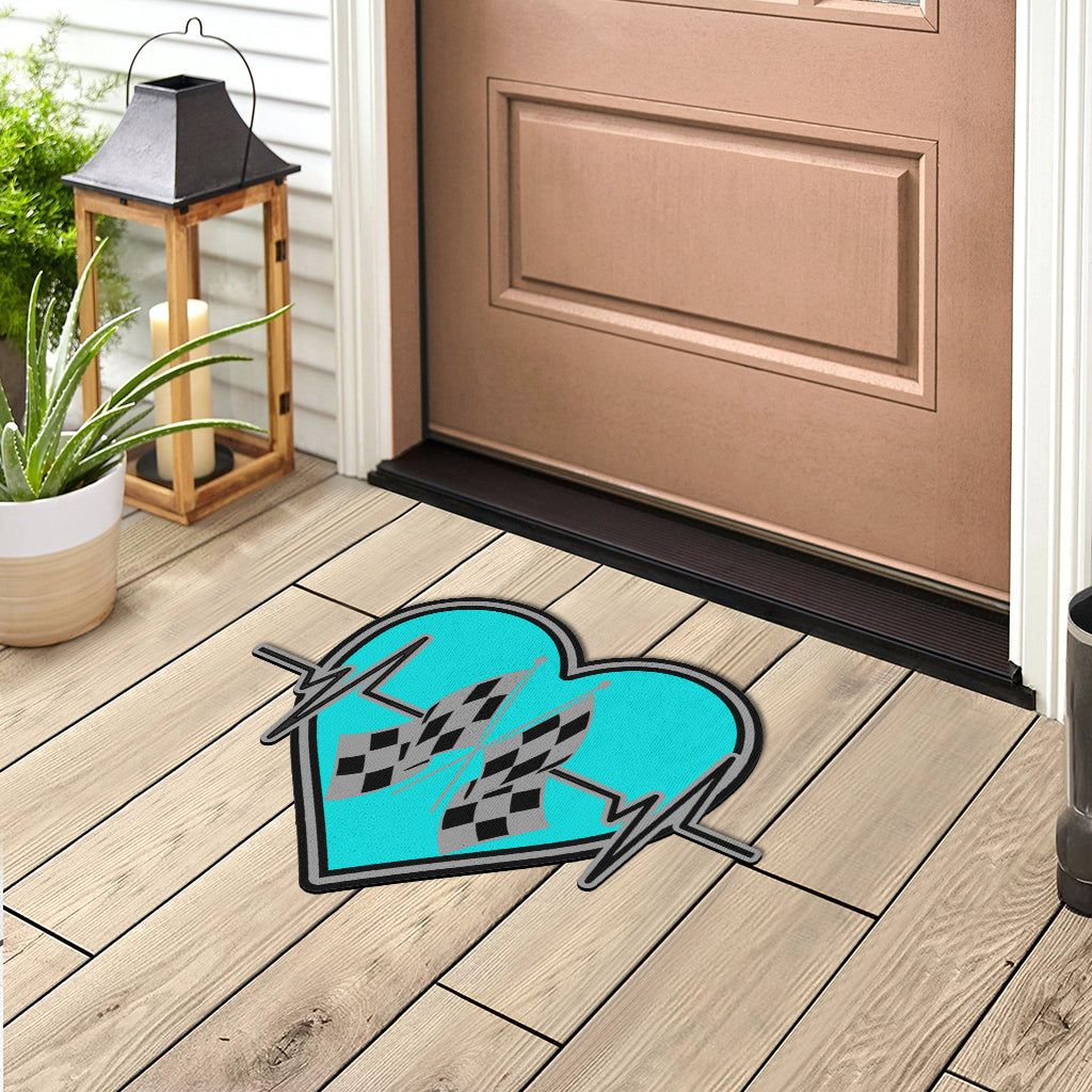 Custom Shaped Racing Heartbeat Door Mat