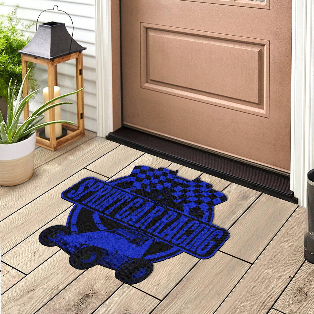 Custom shaped sprint car non-wing door mat