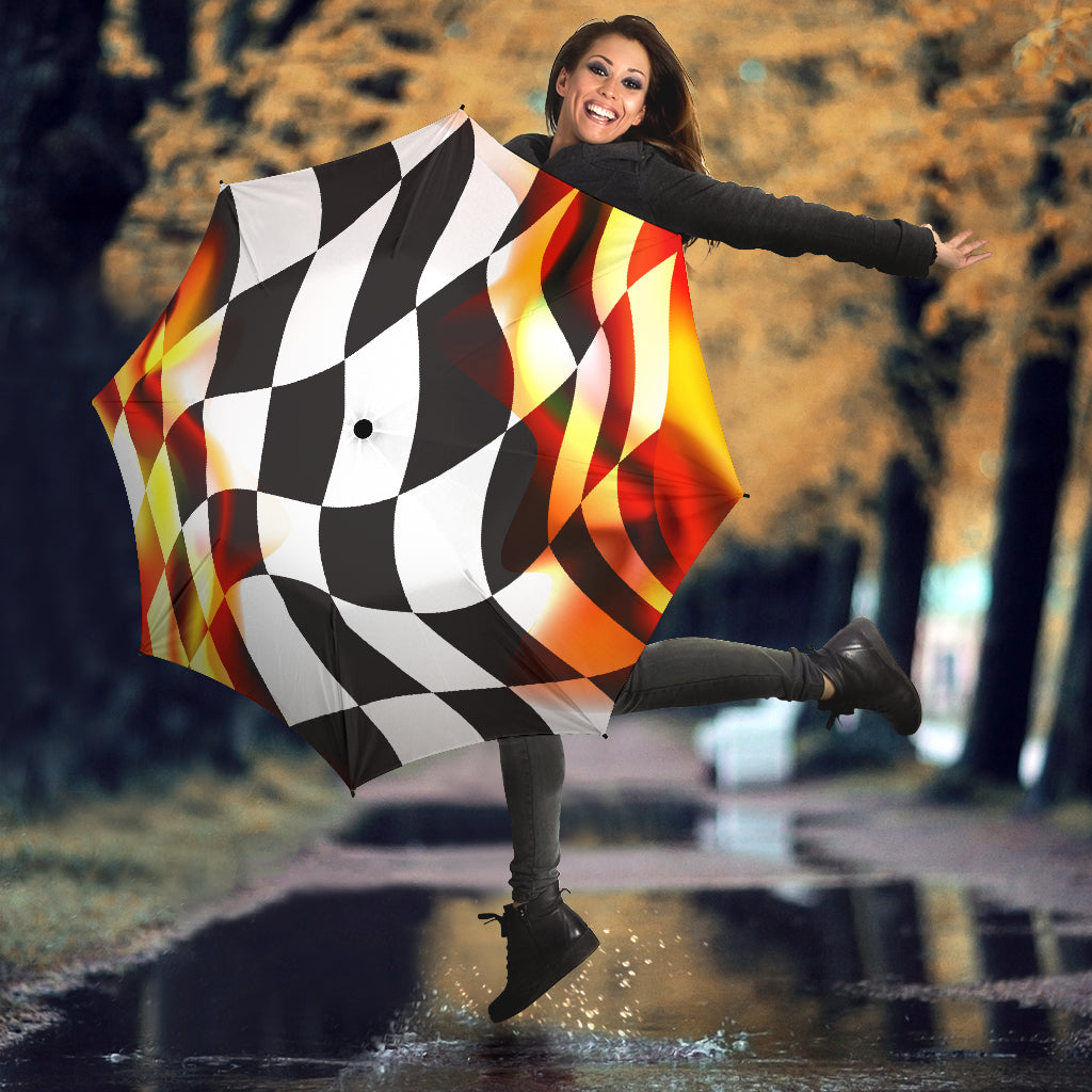 Racing Flag Of flame Umbrella