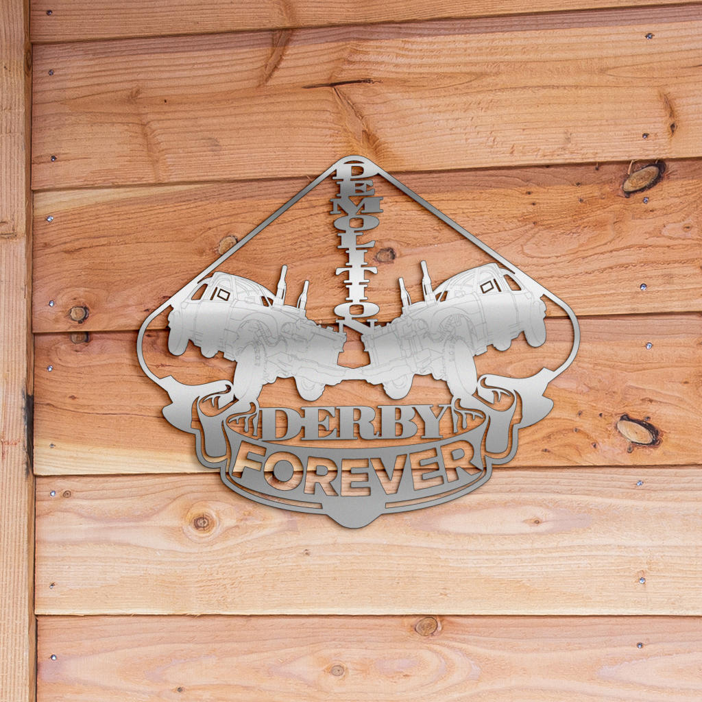 Demolition Derby Metal Sign