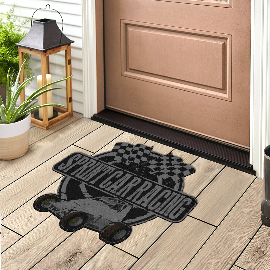 Custom shaped sprint car non-wing door mat