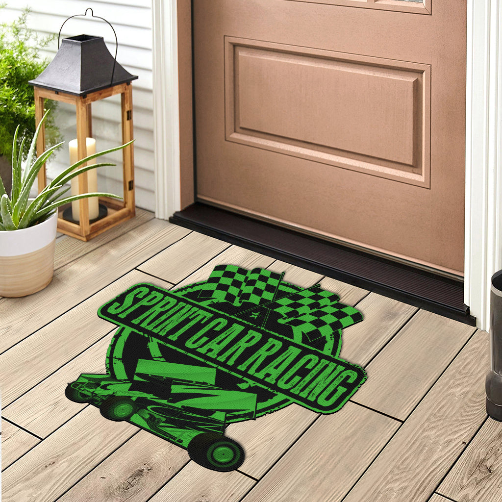 Custom shaped sprint car door mat