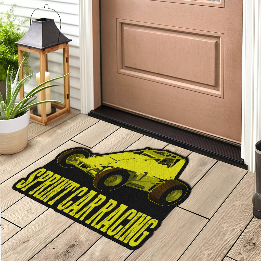 Custom shaped sprint car non-wing door mat
