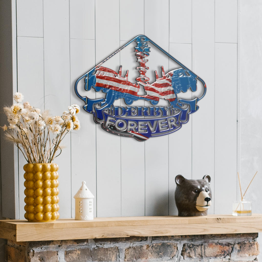 Demolition Derby USA Metal Sign