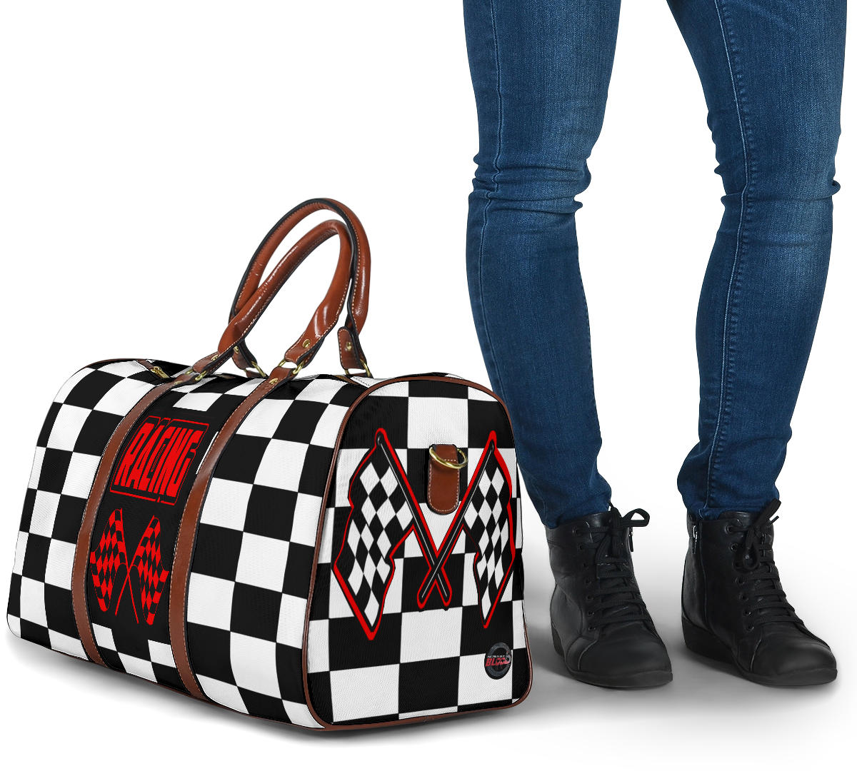 racing checkered bag