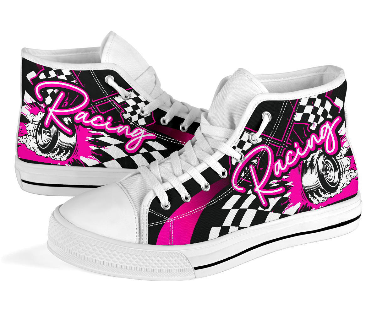 Racing High Top Shoes pink