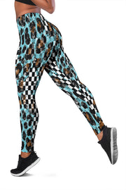 Racing Leopard Checkered Leggings